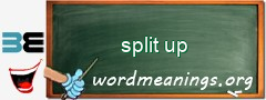 WordMeaning blackboard for split up